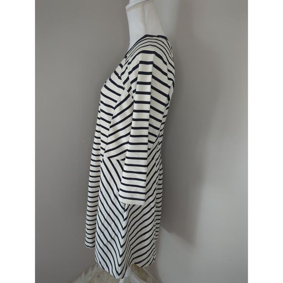 Banana Republic Coastal Knit Fit Flare Striped Sz 16 Zip Up Dress - Picture 4 of 6